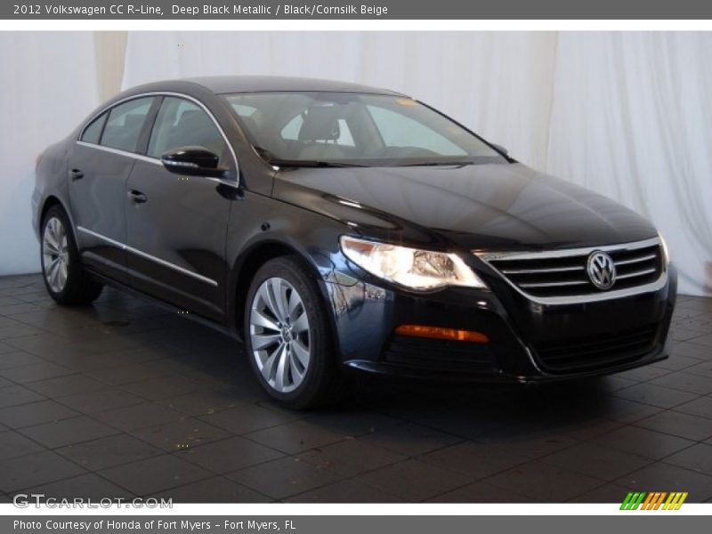 Deep Black Metallic / Black/Cornsilk Beige 2012 Volkswagen CC R-Line