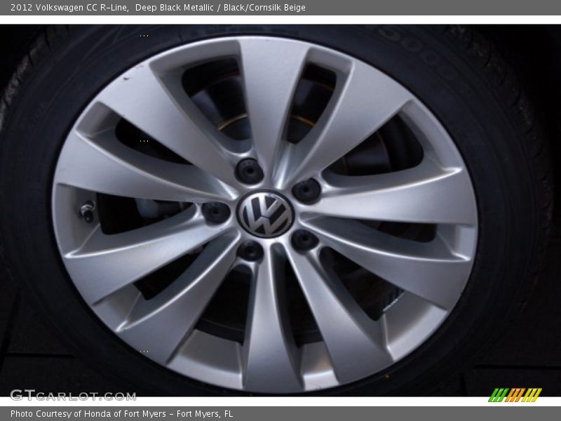 Deep Black Metallic / Black/Cornsilk Beige 2012 Volkswagen CC R-Line
