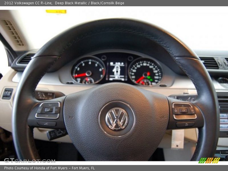 Deep Black Metallic / Black/Cornsilk Beige 2012 Volkswagen CC R-Line