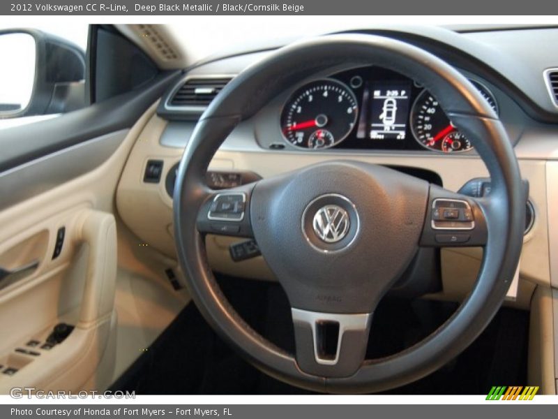 Deep Black Metallic / Black/Cornsilk Beige 2012 Volkswagen CC R-Line