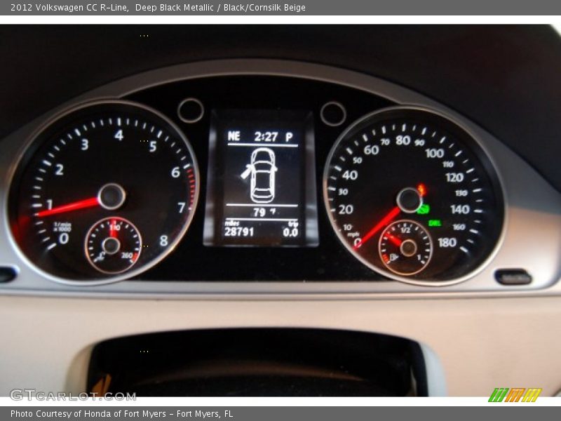 Deep Black Metallic / Black/Cornsilk Beige 2012 Volkswagen CC R-Line