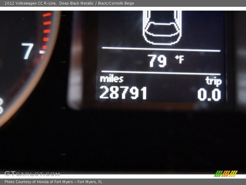 Deep Black Metallic / Black/Cornsilk Beige 2012 Volkswagen CC R-Line