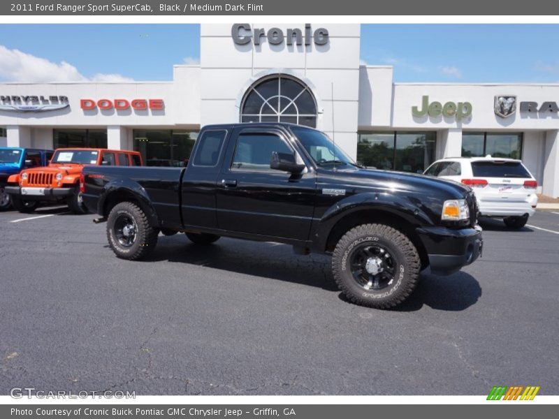Black / Medium Dark Flint 2011 Ford Ranger Sport SuperCab