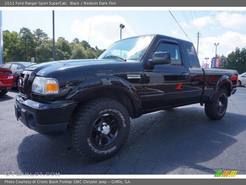 Black / Medium Dark Flint 2011 Ford Ranger Sport SuperCab