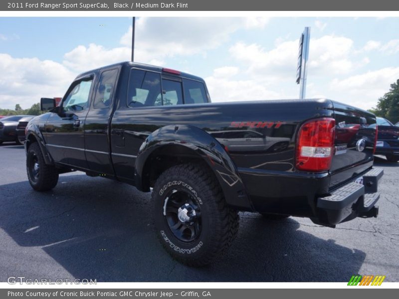 Black / Medium Dark Flint 2011 Ford Ranger Sport SuperCab