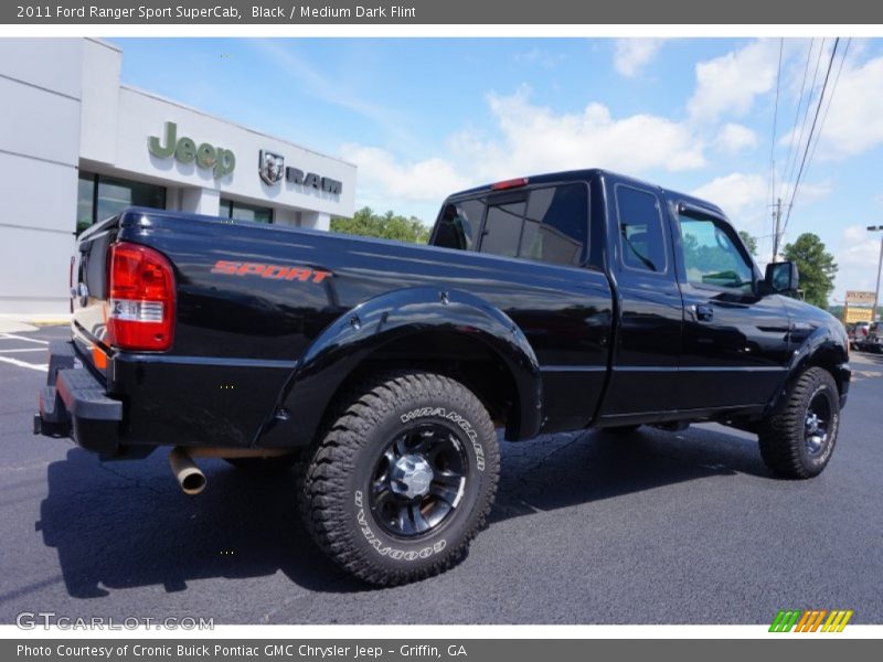 Black / Medium Dark Flint 2011 Ford Ranger Sport SuperCab