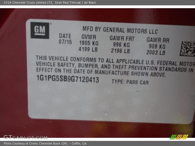 Siren Red Tintcoat / Jet Black 2016 Chevrolet Cruze Limited LTZ