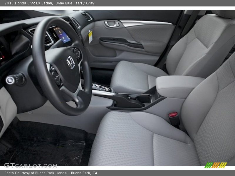 Dyno Blue Pearl / Gray 2015 Honda Civic EX Sedan