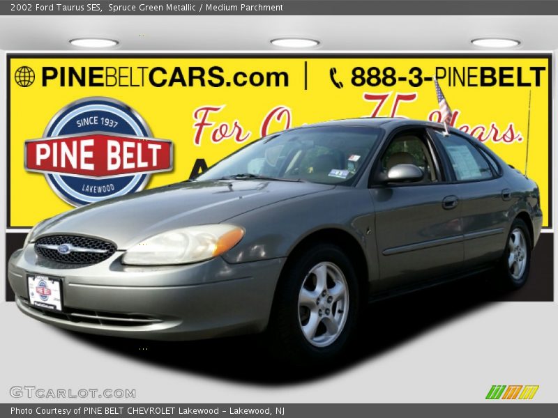 Spruce Green Metallic / Medium Parchment 2002 Ford Taurus SES