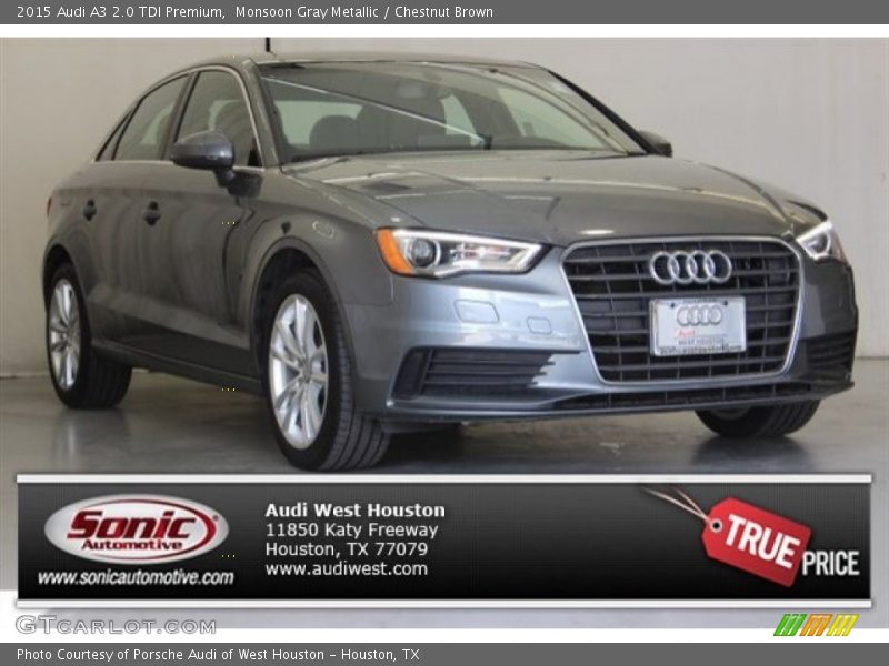 Monsoon Gray Metallic / Chestnut Brown 2015 Audi A3 2.0 TDI Premium