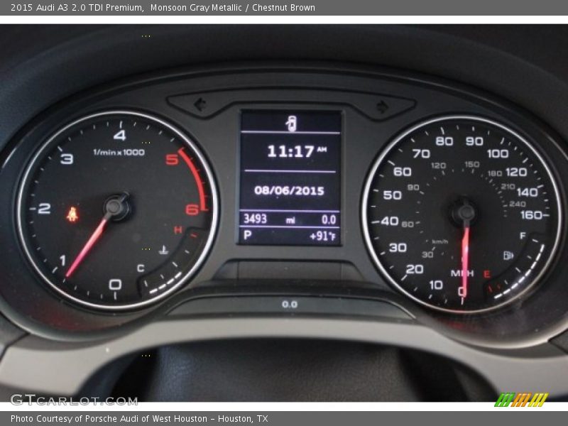 Monsoon Gray Metallic / Chestnut Brown 2015 Audi A3 2.0 TDI Premium
