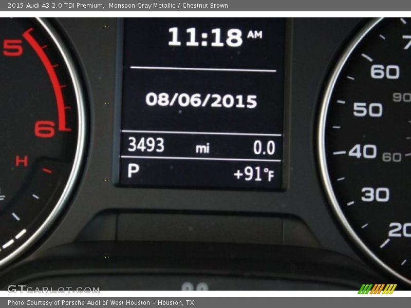 Monsoon Gray Metallic / Chestnut Brown 2015 Audi A3 2.0 TDI Premium