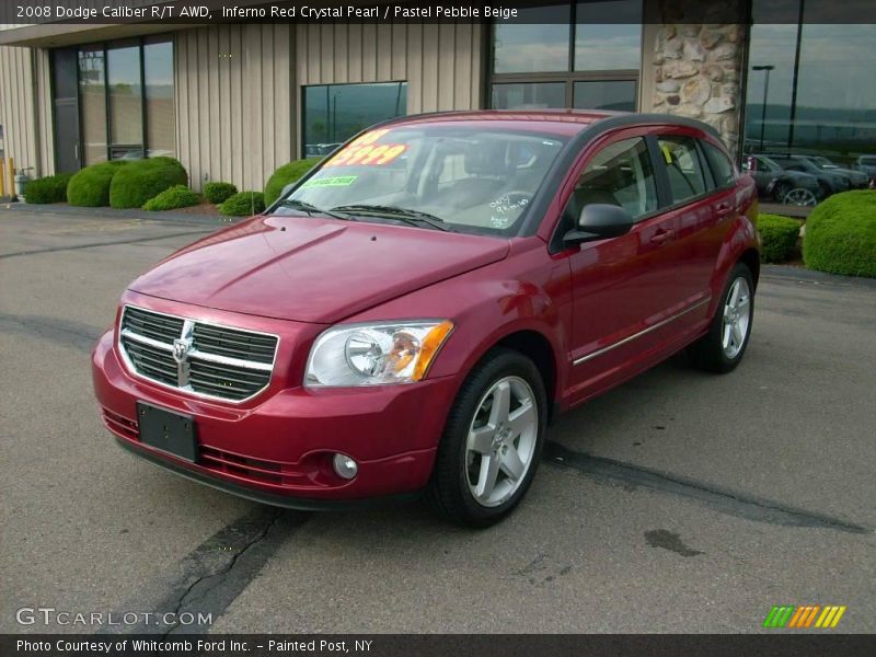 Inferno Red Crystal Pearl / Pastel Pebble Beige 2008 Dodge Caliber R/T AWD