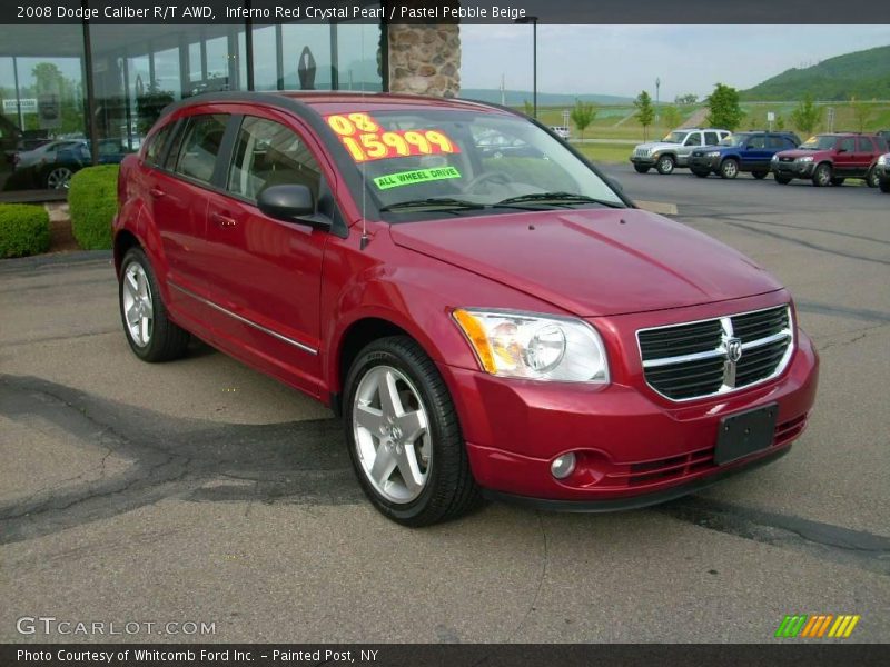 Inferno Red Crystal Pearl / Pastel Pebble Beige 2008 Dodge Caliber R/T AWD
