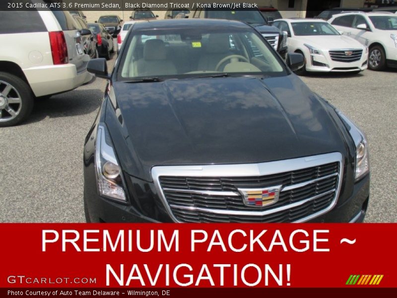 Black Diamond Tricoat / Kona Brown/Jet Black 2015 Cadillac ATS 3.6 Premium Sedan