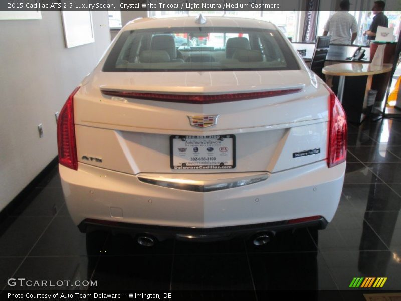 Crystal White Tricoat / Light Neutral/Medium Cashmere 2015 Cadillac ATS 2.5 Luxury Sedan