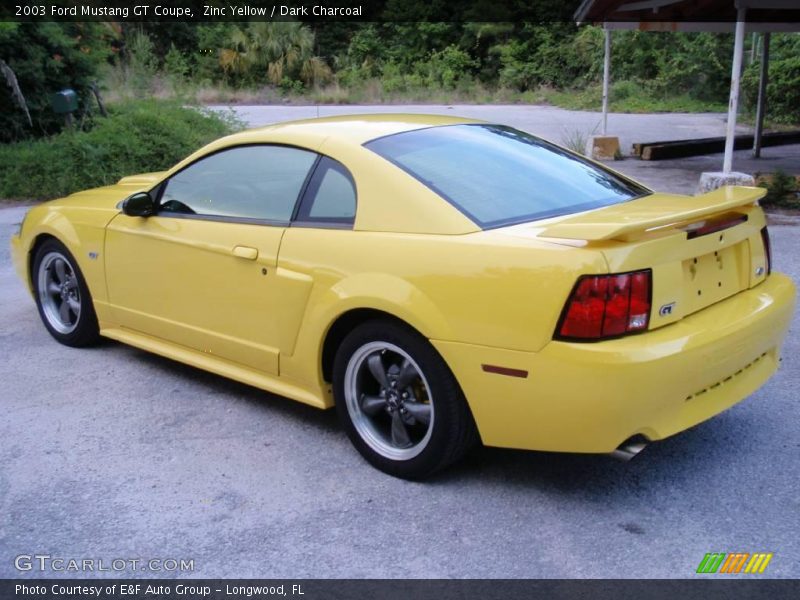 Zinc Yellow / Dark Charcoal 2003 Ford Mustang GT Coupe