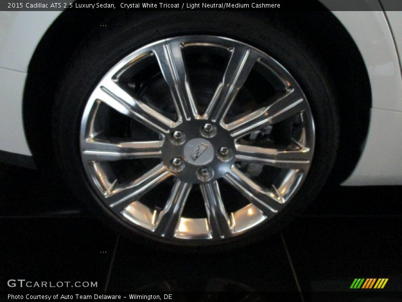 Crystal White Tricoat / Light Neutral/Medium Cashmere 2015 Cadillac ATS 2.5 Luxury Sedan