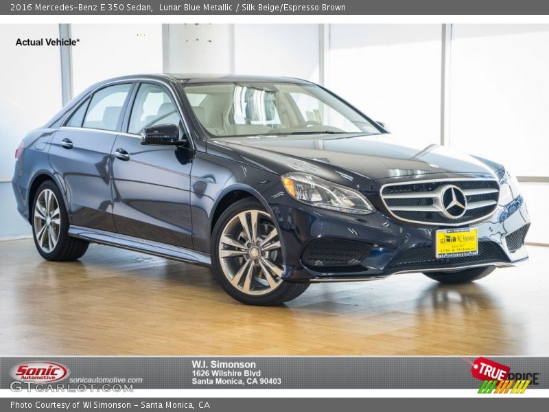 Lunar Blue Metallic / Silk Beige/Espresso Brown 2016 Mercedes-Benz E 350 Sedan
