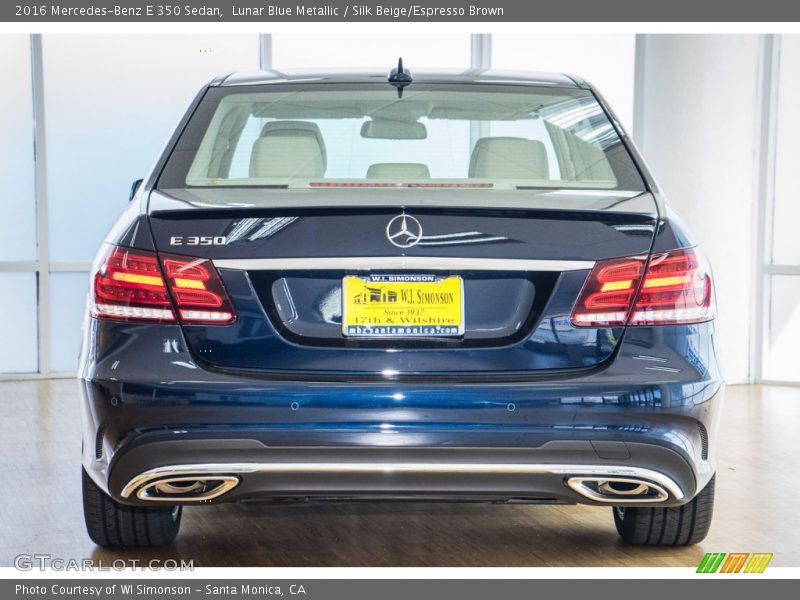 Lunar Blue Metallic / Silk Beige/Espresso Brown 2016 Mercedes-Benz E 350 Sedan