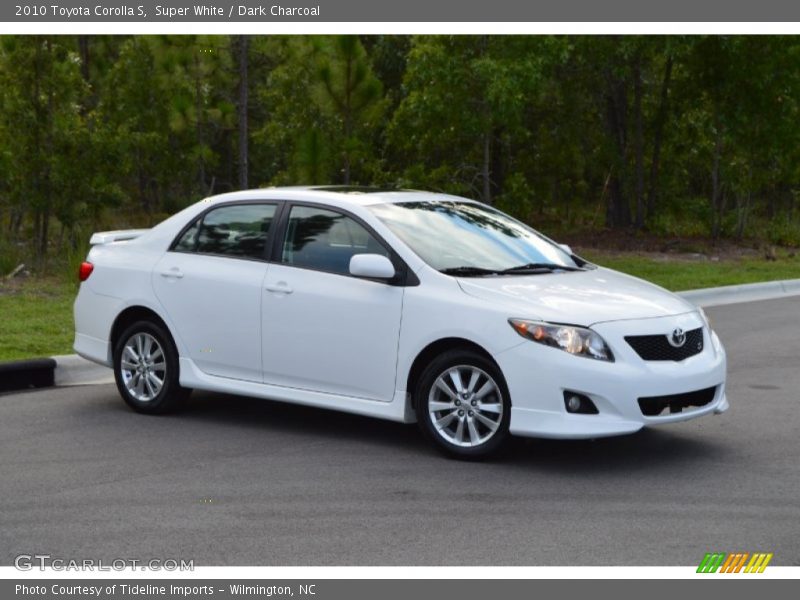 Super White / Dark Charcoal 2010 Toyota Corolla S