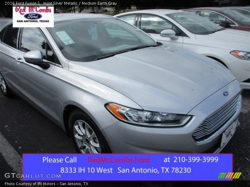 Ingot Silver Metallic / Medium Earth Gray 2016 Ford Fusion S