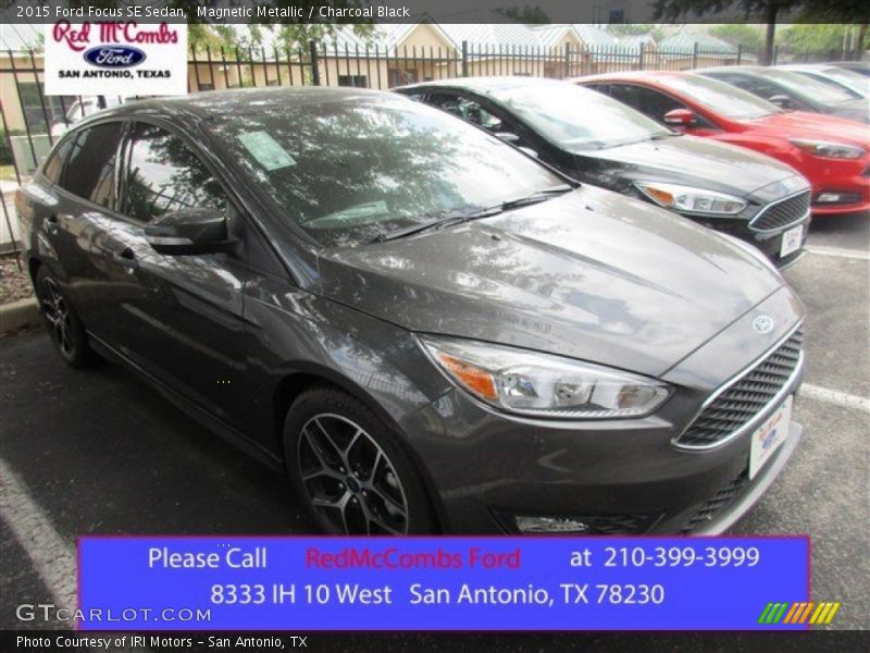 Magnetic Metallic / Charcoal Black 2015 Ford Focus SE Sedan