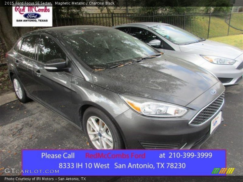 Magnetic Metallic / Charcoal Black 2015 Ford Focus SE Sedan