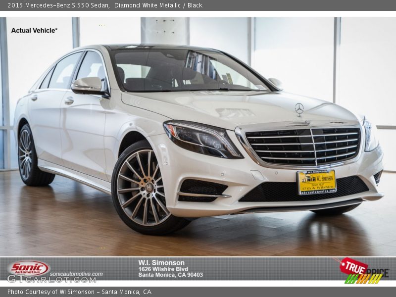 Diamond White Metallic / Black 2015 Mercedes-Benz S 550 Sedan
