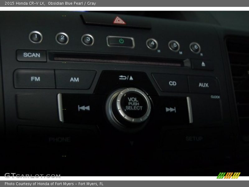 Obsidian Blue Pearl / Gray 2015 Honda CR-V LX