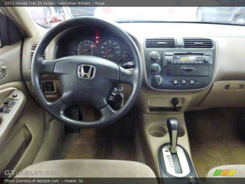 Satin Silver Metallic / Beige 2001 Honda Civic EX Sedan