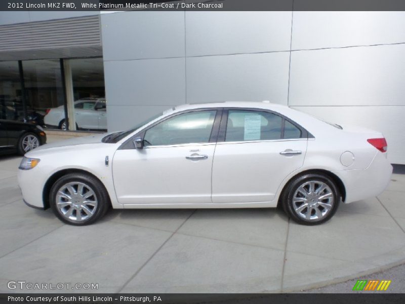 White Platinum Metallic Tri-Coat / Dark Charcoal 2012 Lincoln MKZ FWD