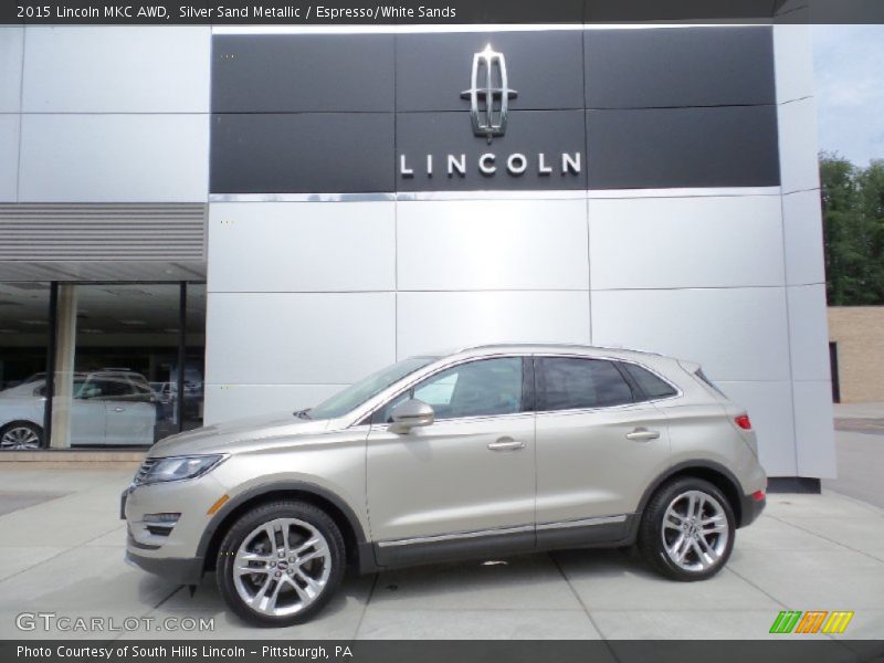 Silver Sand Metallic / Espresso/White Sands 2015 Lincoln MKC AWD