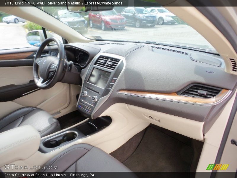 Silver Sand Metallic / Espresso/White Sands 2015 Lincoln MKC AWD