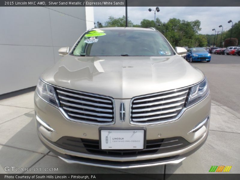 Silver Sand Metallic / Espresso/White Sands 2015 Lincoln MKC AWD