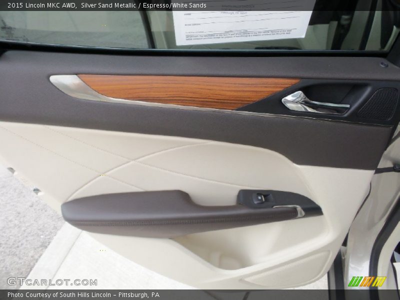 Silver Sand Metallic / Espresso/White Sands 2015 Lincoln MKC AWD