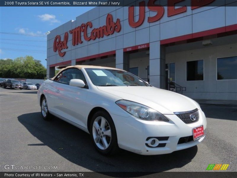 Blizzard White Pearl / Ivory 2008 Toyota Solara SE V6 Convertible