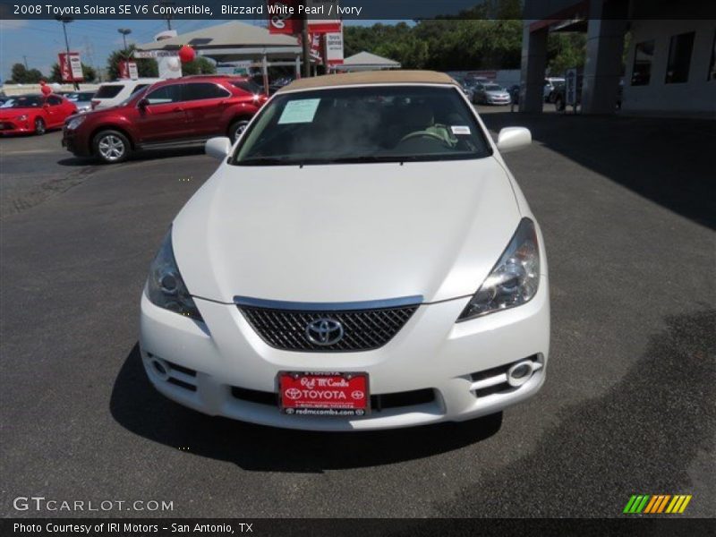 Blizzard White Pearl / Ivory 2008 Toyota Solara SE V6 Convertible