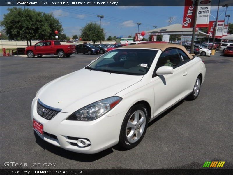 Blizzard White Pearl / Ivory 2008 Toyota Solara SE V6 Convertible