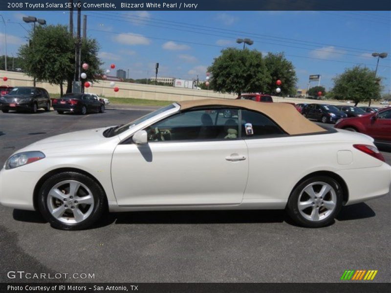 Blizzard White Pearl / Ivory 2008 Toyota Solara SE V6 Convertible
