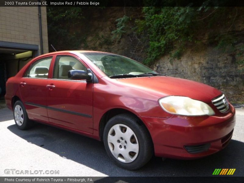 Impulse Red / Pebble Beige 2003 Toyota Corolla CE
