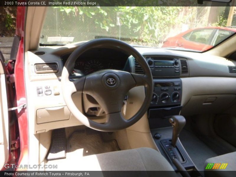 Impulse Red / Pebble Beige 2003 Toyota Corolla CE