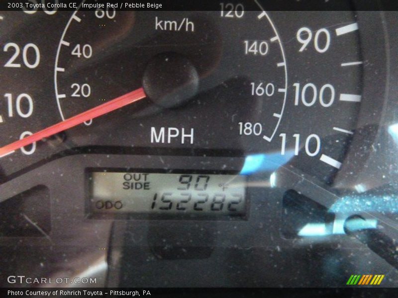 Impulse Red / Pebble Beige 2003 Toyota Corolla CE