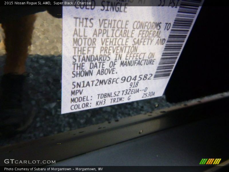 Super Black / Charcoal 2015 Nissan Rogue SL AWD