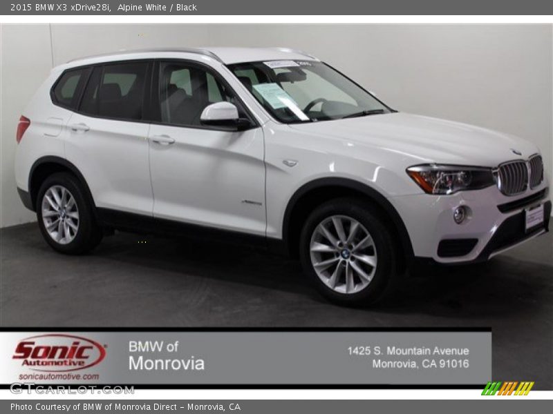 Alpine White / Black 2015 BMW X3 xDrive28i