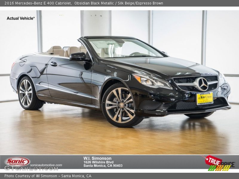 Obsidian Black Metallic / Silk Beige/Espresso Brown 2016 Mercedes-Benz E 400 Cabriolet