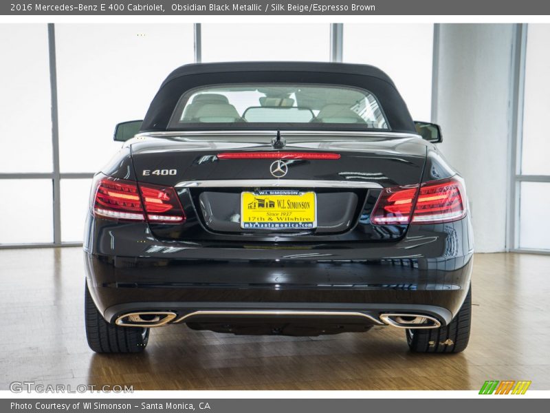 Obsidian Black Metallic / Silk Beige/Espresso Brown 2016 Mercedes-Benz E 400 Cabriolet