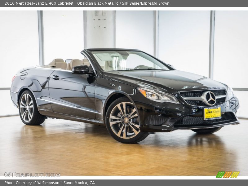 Obsidian Black Metallic / Silk Beige/Espresso Brown 2016 Mercedes-Benz E 400 Cabriolet