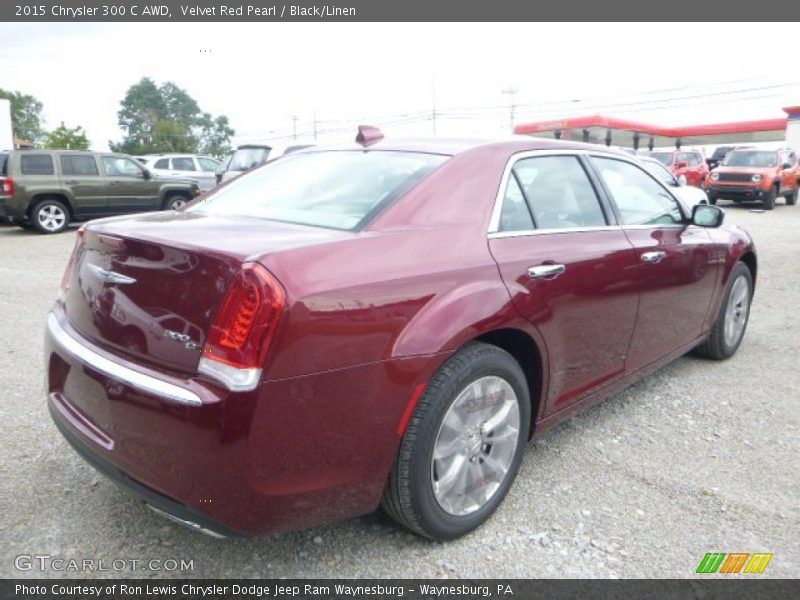 Velvet Red Pearl / Black/Linen 2015 Chrysler 300 C AWD