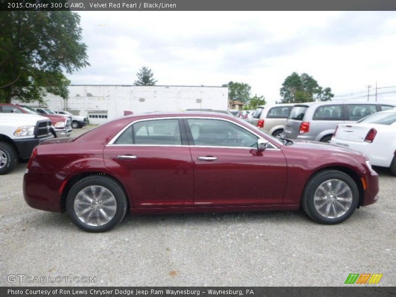Velvet Red Pearl / Black/Linen 2015 Chrysler 300 C AWD